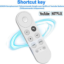 SANAG G9N9N Telecommande Vocale Bluetooth Pour Google Chromcast Tv 4K Snow, Remplacement Telecommande Google Avec Netflix Et Youtube Buttons(Telecommande Uniquement) pas cher