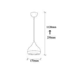 Acheter Vente-Unique Suspension en métal à hauteur réglable - D. 17 x H. 25/112 cm - Noir et cuivré - YILDO