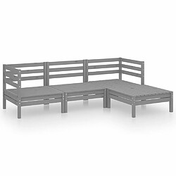 Maison Chic Salon de jardin 4 pcs - Table et chaises d'extérieur - Mobilier/Meubles de jardin Moderne Bois de pin massif Gris -MN31615