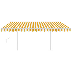 Acheter Maison Chic Auvent automatique | Store banne extérieur | Marquise capteur de vent/LED 4x3,5 m Jaune et blanc -MN94658