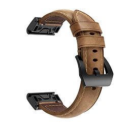 Bracelet en cuir véritable marron clair pour votre Garmin Fenix 5X