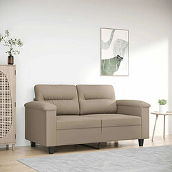 Maison Chic Canapé à 2 places,Sofa de Salon,Canapé droit Taupe 120 cm Tissu microfibre -GKD132251