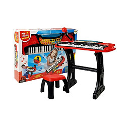 Lean Toys PIMI Piano électronique enfants 37 touches avec mélodies micro tabouret Rouge pas cher