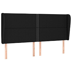 vidaXL Tête de lit avec oreilles Noir 183x23x118/128 cm Tissu