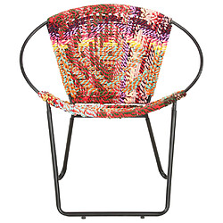 vidaXL Chaise ronde Chindi Multicolore Tissu