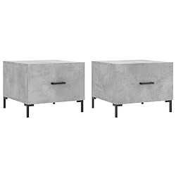 Maison Chic Lot de 2 Tables basses,Table Console pour salon gris béton 50x50x40 cm bois d'ingénierie -MN56846