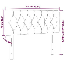 vidaXL Tête de lit Noir 100x7x78/88 cm Velours pas cher