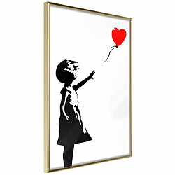 Paris Prix Affiche Murale Encadrée Banksy Girl with Balloon I 20 x 30 cm Or