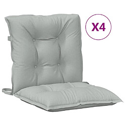 vidaXL Coussins de chaise à dossier bas lot de 4 gris clair mélangé