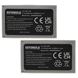 Vhbw EXTENSILO 2x Batteries compatible avec Minolta Dimage X, Xg, Xi, Xt, Xt Biz appareil photo, reflex numérique (800mAh, 3,7V, Li-ion)