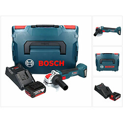 Bosch GWX 18V-10 Meuleuse d'angle sans fil Professional 18 V 125 mm X-LOCK Brushless + 1x Batterie 5,0 Ah + Chargeur + L-Boxx