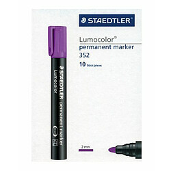 Promark Staedtler Lumocolor Lot de 10 Marqueurs biseaux permanents toutes surfaces Violet