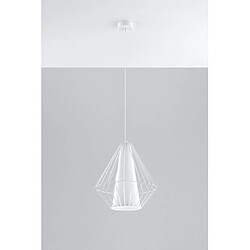 Luminaire Center Suspension DEMI acier/PVC blanc 1 ampoule