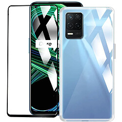 Pack Coque de protection transparente en TPU et Protection écran Vitre en verre trempé FULL cover noir pour le Oppo Realme 8 4G / Realme 8 PRO - XEPTIO