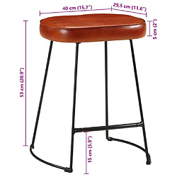 vidaXL Tabourets de bar lot de 2 marron foncé 40x29,5x53 cm pas cher