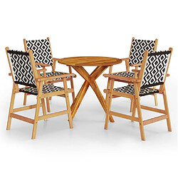 Salle à manger de jardin 5 pcs,Table et chaise à dîner Bois d'acacia solide -MN33897