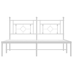 Maison Chic Cadre/structure de lit métal et tête de lit pour adulte - Lit Moderne Chambre blanc 160x200 cm -MN40336 pas cher