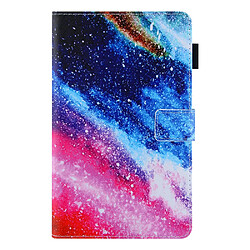 Etui en PU texture croisée avec porte-cartes nébuleuse colorée pour votre Samsung Galaxy Tab A8 10.5 2021 SM-X200/X205