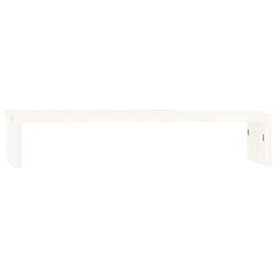 vidaXL Support de moniteur Blanc 50x27x10 cm Bois de pin solide