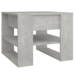 vidaXL Table basse gris béton 55,5x55x45 cm bois d'ingénierie