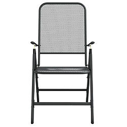 Acheter Maison Chic Lot de 4 Chaises pliables de jardin - Fauteuil d'extérieur Maille métallique Anthracite -MN84766