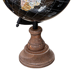 Atmosphera, Createur D'Interieur Globe avec base en bois H32cm Noir - ATMOSPHERA