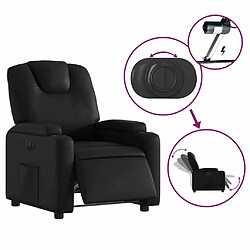 Maison Chic Fauteuil Relax pour salon, Fauteuil inclinable électrique Noir Similicuir -GKD45726 pas cher