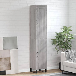 vidaXL Buffet haut Sonoma gris 34,5x34x180 cm Bois d'ingénierie