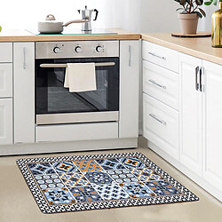 Acheter Thedecofactory AZULEJOS VINYLE - Tapis de cuisine carreaux de ciment bleu foncé 45x75