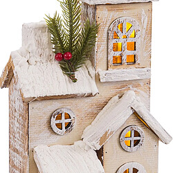 BigBuy Home Accesoires pour crèche de Noël Naturel Église 18 x 12 x 46 cm