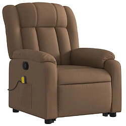 Avis vidaXL Fauteuil de massage inclinable Marron Tissu