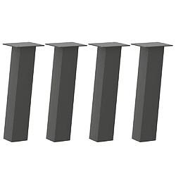 vidaXL Pieds de table basse 4 pcs anthracite 42 cm acier