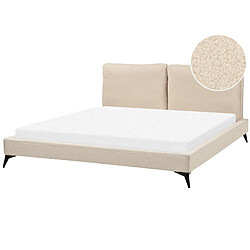 Beliani Lit double bouclé beige 180 x 200 cm MELLE