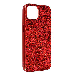 Avizar Coque iPhone 13 Design Paillettes Rigide Finition Relief Antidérapante Rouge