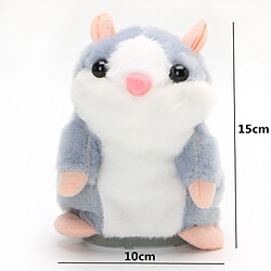 Acheter Paire Poupée pour Enfant de Hamster en Peluche Parlant Enregistreur Sonore Jeu pour Enfant Ami-Gris+Brun Clair