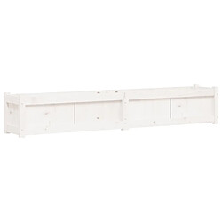 Maison Chic Jardinière,Bac à fleurs - pot de fleur blanc 180x31x31 cm bois de pin massif -GKD65775