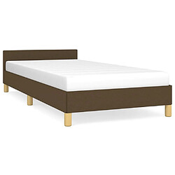 vidaXL Cadre de lit sans matelas marron foncé 90x190 cm tissu