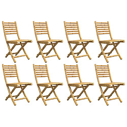 Avis vidaXL Chaises pliables de jardin lot de 8 43x54x88 cm bambou