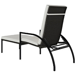 Acheter Helloshop26 Transat chaise longue bain de soleil lit de jardin terrasse meuble d'extérieur avec repose-pied résine tressée marron 02_0012591