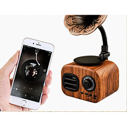 Acheter Universal Haut-parleur sans fil couleur noix Vintage Bois Portable Mini Bluetooth Haut-parleur Système de son, Radio Music Subwoofer, Haut-parleur Portable