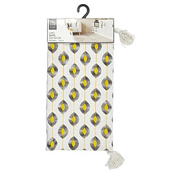 Avis The Home Deco Factory Tapis à pompons modèle Zeste - Jaune/Noir/Blanc - 50 x 70 cm