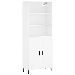 vidaXL Buffet haut Blanc 69,5x34x180 cm Bois d'ingénierie