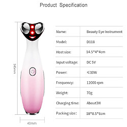 Universal Beauté des yeux 6 en 1, masseur électrique des yeux, cercle sombre, vibration du visage, éjection des yeux par radiofréquence, anti-rides des poches sous les yeux.