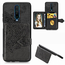 Wewoo Coque Pour Xiaomi Redmi K30 Mandala Tissu magnétique en relief PU + TPU + PC Case avec support et fentes cartes et portefeuille et cadre photo et sangle noir