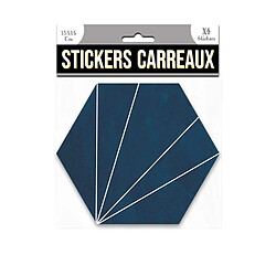 Sudtrading 4 Stickers hexagonal - 15 x 13 cm - bleu