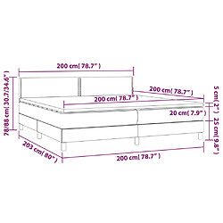 Maison Chic Lit adulte- Lit + matelas + LED,Sommier à lattes de lit matelas et LED Marron foncé 200x200 cm -GKD84558 pas cher