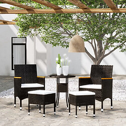 Maison Chic Salon de jardin 5 pcs | Ensemble de Table et chaises | Mobilier d'Extérieur Résine tressée Noir -GKD33240