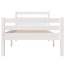 Maison Chic Lit adulte - Lit simple Cadre de lit,Structure du lit Contemporain Blanc Bois massif 100x200 cm -MN92300 pas cher