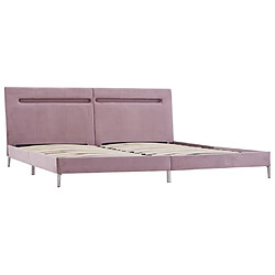 Maison Chic Lit adulte - Cadre de lit avec LED,Structure du lit Contemporain Rose Tissu 180 x 200 cm -MN24258 pas cher