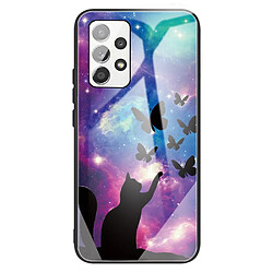 Coque en TPU anti-rayures Chat et papillons pour votre Samsung Galaxy A13 4G